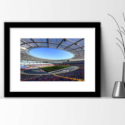 Slaski Stadium, Stadium Canvas, Sport Art, Gift for him, White Border Framed Art Print Wall Decor