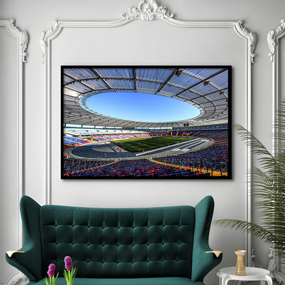Slaski Stadium, Stadium Canvas, Sport Art, Gift for him, Framed Art Print Wall Decor, Picture Framed