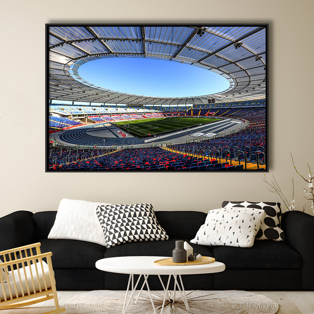 Slaski Stadium, Stadium Canvas, Sport Art, Framed Canvas Print Wall Art, Floating Frame