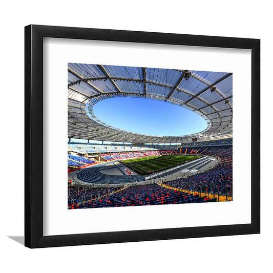 Slaski Stadium, Stadium Canvas, Sport Art, Gift for him, White Border Framed Art Print Wall Decor