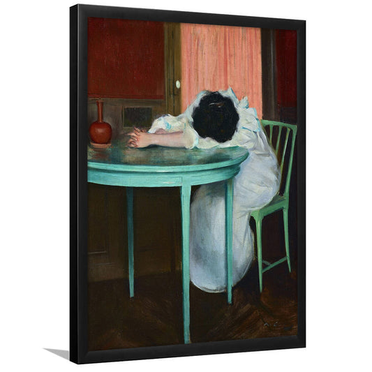 Sleeping Woman Portrait Print, Vintage Wall Decor, Femine Wall Art Portrait, Framed Art Print, Fine Art Print