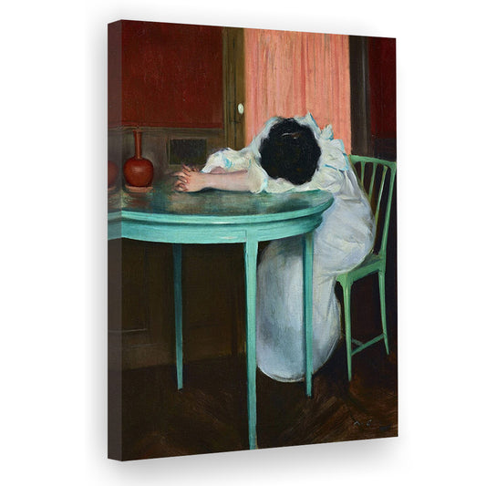 Sleeping Woman Portrait Print, Vintage Wall Decor, Femine Wall Art, Female Portrait, Canvas Print, Canvas Decor