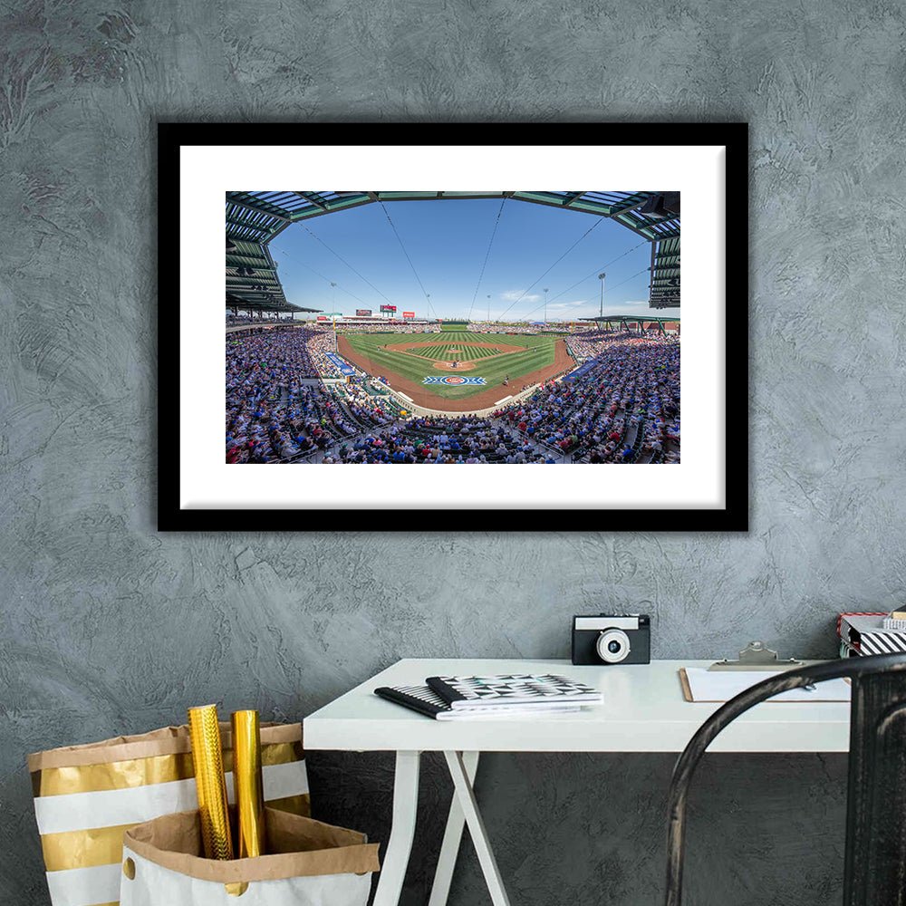 Sloan Park, Stadium Canvas, Sport Art, Gift for him, White Border Framed Art Print Wall Decor