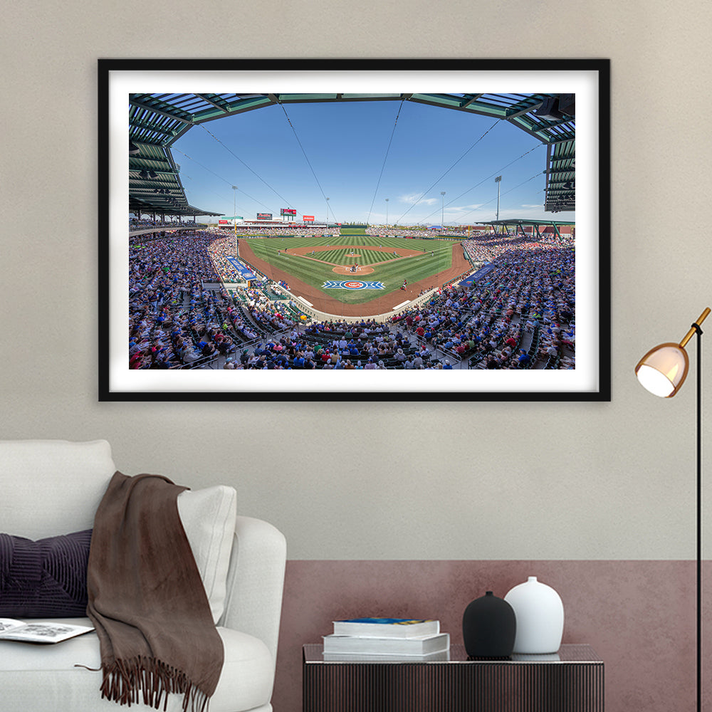 Sloan Park, Stadium Canvas, Sport Art, Gift for him, White Border Framed Art Print Wall Decor