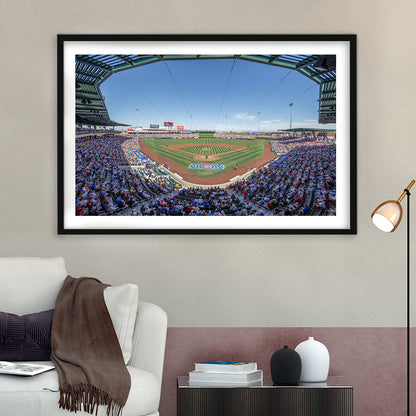 Sloan Park, Stadium Canvas, Sport Art, Gift for him, White Border Framed Art Print Wall Decor