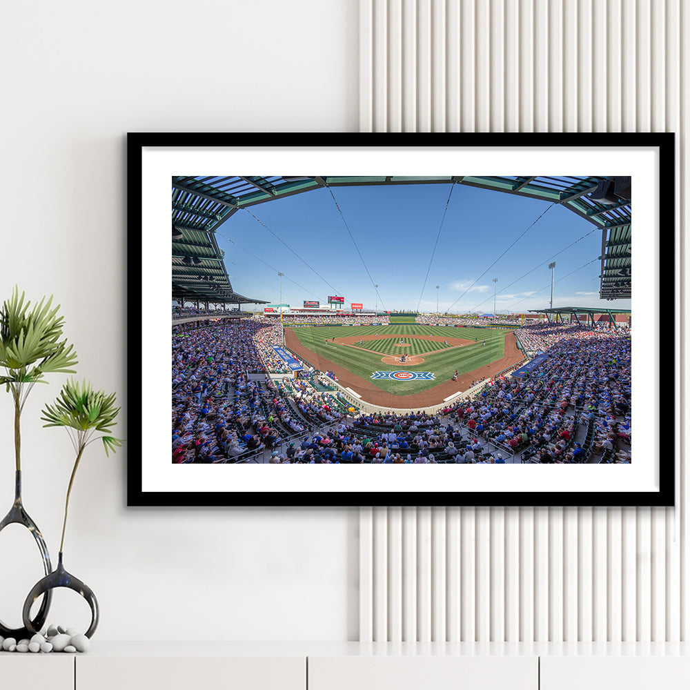 Sloan Park, Stadium Canvas, Sport Art, Gift for him, White Border Framed Art Print Wall Decor