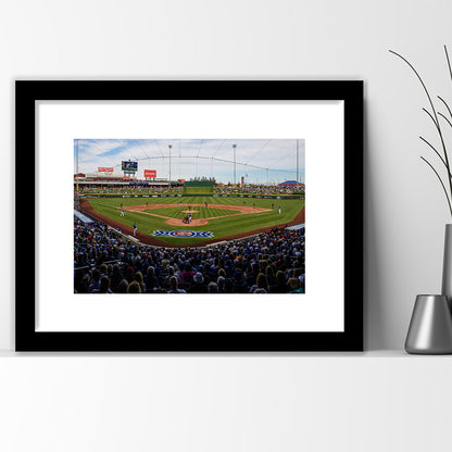 Sloan Park in Mesa, Stadium Canvas, Sport Art, Gift for him, White Border Framed Art Print Wall Decor