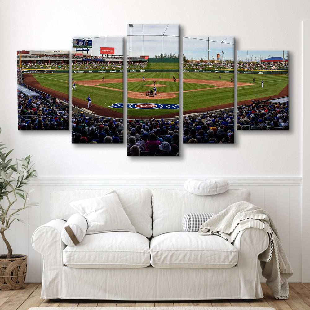 Sloan Park in Mesa, Stadium Canvas, Sport Art, Gift for him, 5 Panel, Large Canvas, Canvas Print Wall Art
