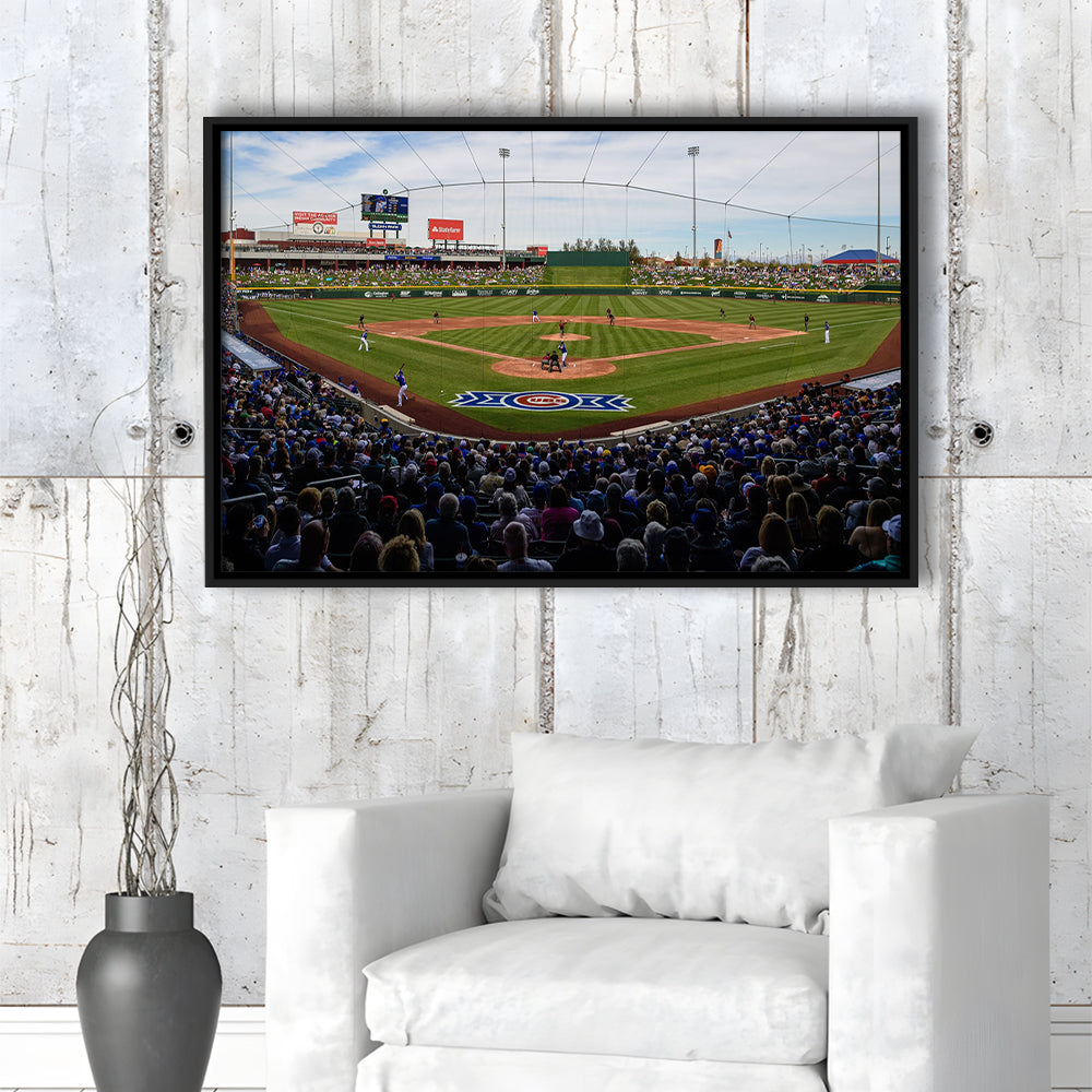 Sloan Park in Mesa, Stadium Canvas, Sport Art, Framed Canvas Print Wall Art, Floating Frame
