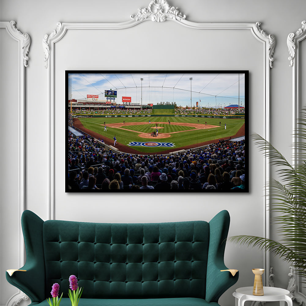 Sloan Park in Mesa, Stadium Canvas, Sport Art, Gift for him, Framed Art Print Wall Decor, Picture Framed