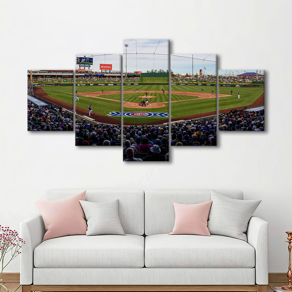 Sloan Park in Mesa, Stadium Canvas, Sport Art, Gift for him, 5 Panel, Large Canvas, Canvas Print Wall Art