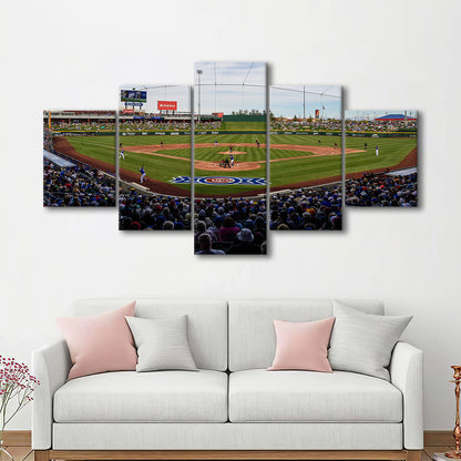 Sloan Park in Mesa, Stadium Canvas, Sport Art, Gift for him, 5 Panel, Large Canvas, Canvas Print Wall Art