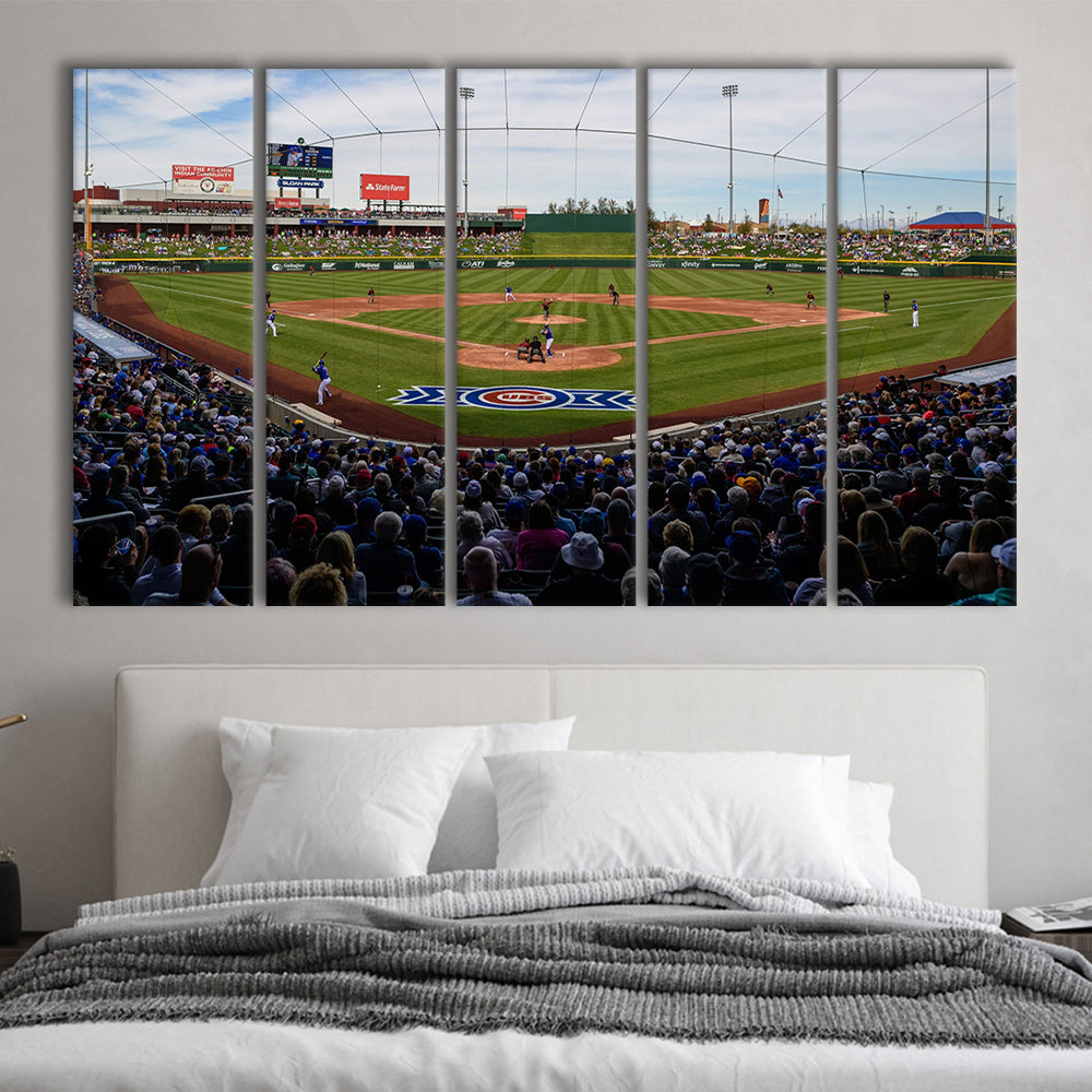 Sloan Park in Mesa, Stadium Canvas, Sport Art, 5 Panel B, Extra Large Canvas, Canvas Print Wall Art