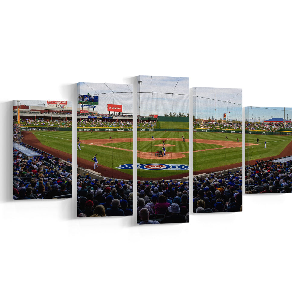 Sloan Park in Mesa, Stadium Canvas, Sport Art, Gift for him, 5 Panel, Large Canvas, Canvas Print Wall Art
