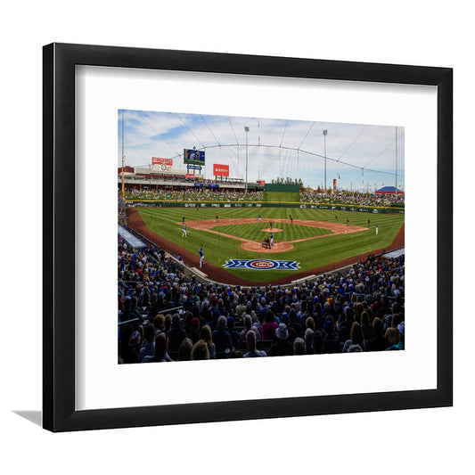 Sloan Park in Mesa, Stadium Canvas, Sport Art, Gift for him, White Border Framed Art Print Wall Decor