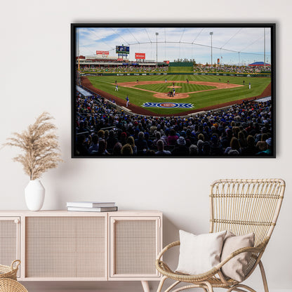 Sloan Park in Mesa, Stadium Canvas, Sport Art, Framed Canvas Print Wall Art, Floating Frame