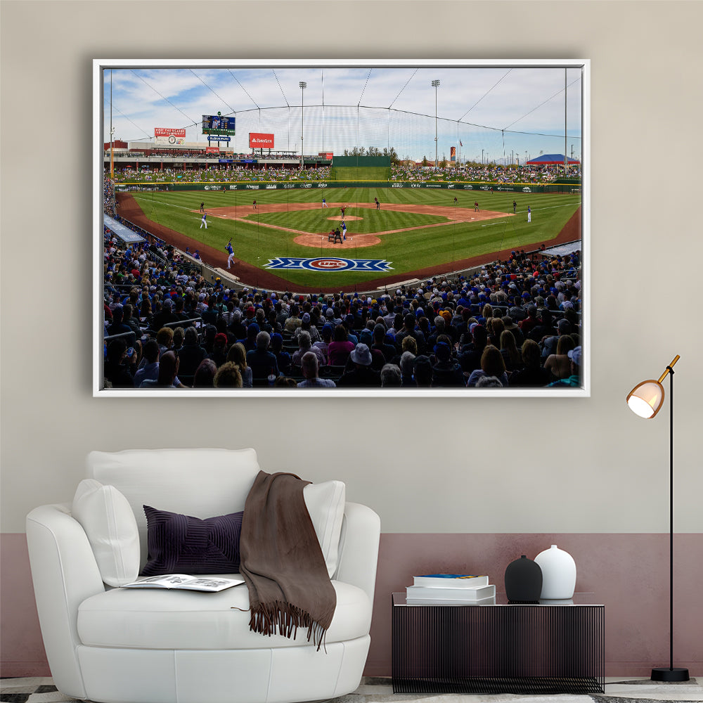 Sloan Park in Mesa, Stadium Canvas, Sport Art, Framed Canvas Print Wall Art, Floating Frame