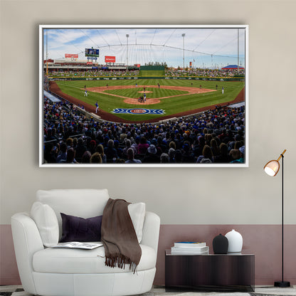 Sloan Park in Mesa, Stadium Canvas, Sport Art, Framed Canvas Print Wall Art, Floating Frame