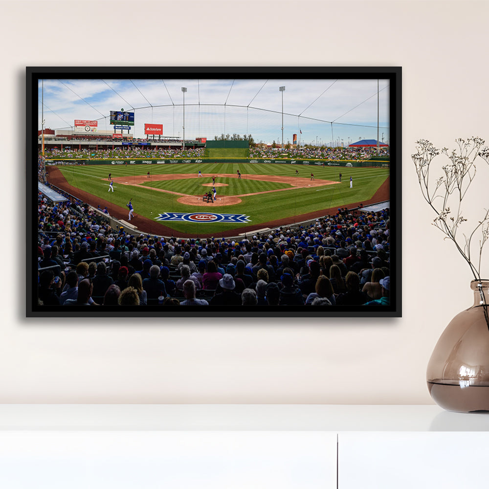 Sloan Park in Mesa, Stadium Canvas, Sport Art, Framed Canvas Print Wall Art, Floating Frame