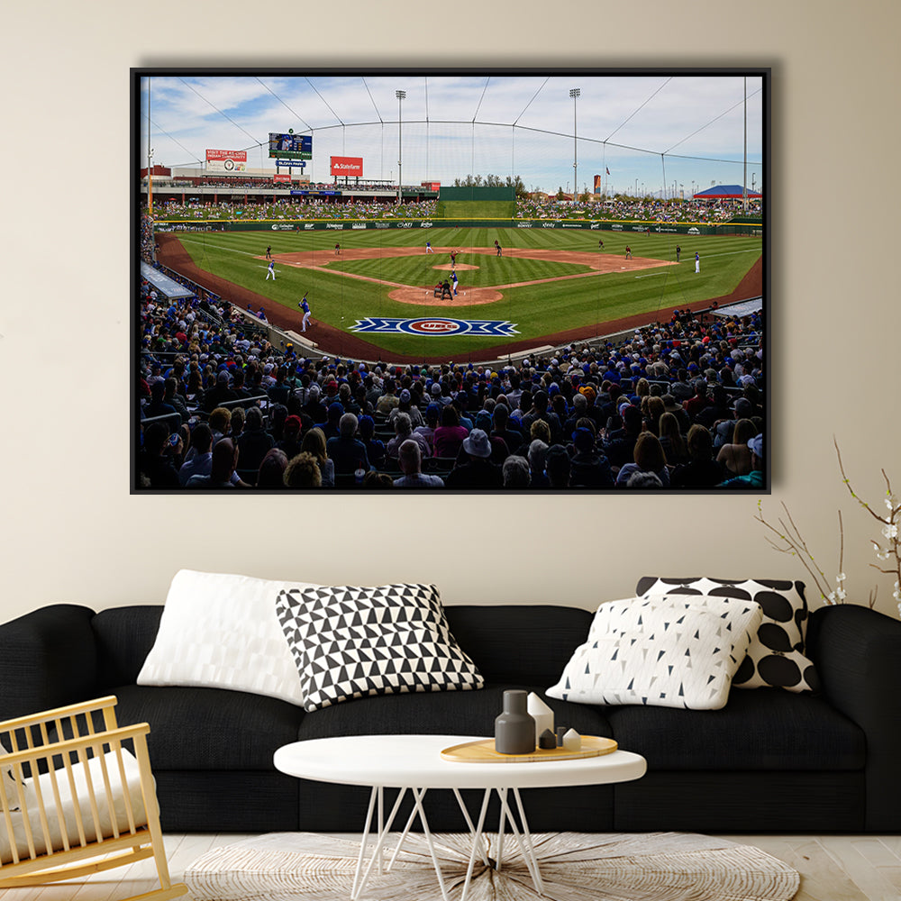 Sloan Park in Mesa, Stadium Canvas, Sport Art, Framed Canvas Print Wall Art, Floating Frame