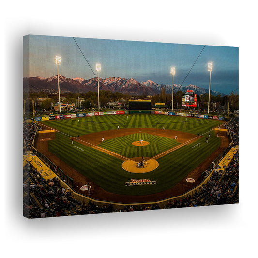Smith's Ball Park in Salt Lake, Stadium Canvas, Sport Art, Gift for him, Man Cave Decor, Art Print, Canvas Print Wall Art