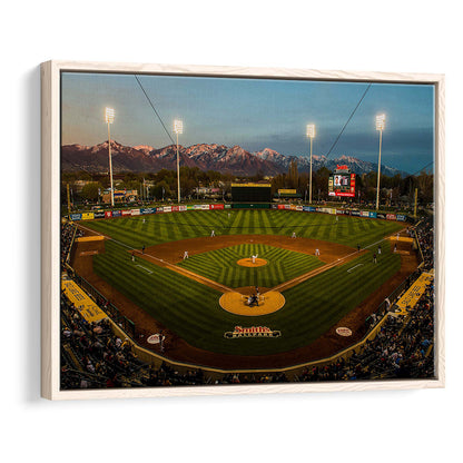 Smith's Ball Park in Salt Lake, Stadium Canvas, Sport Art, Framed Canvas Print Wall Art, Floating Frame