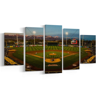 Smith's Ball Park in Salt Lake, Stadium Canvas, Sport Art, Gift for him, 5 Panel, Large Canvas, Canvas Print Wall Art