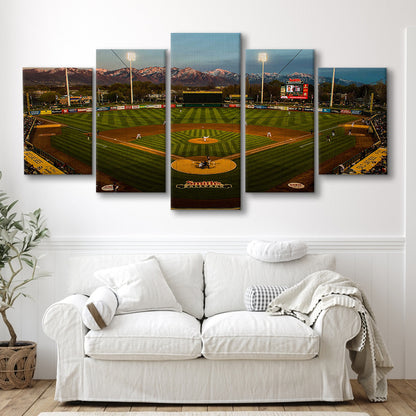 Smith's Ball Park in Salt Lake, Stadium Canvas, Sport Art, Gift for him, 5 Panel, Large Canvas, Canvas Print Wall Art