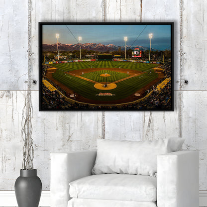 Smith's Ball Park in Salt Lake, Stadium Canvas, Sport Art, Framed Canvas Print Wall Art, Floating Frame