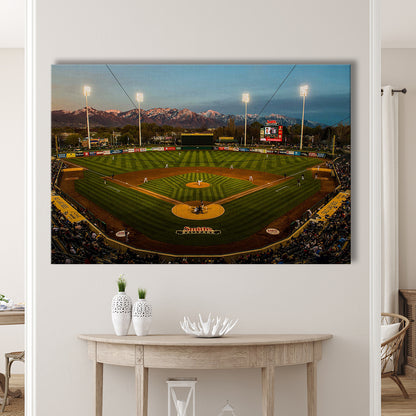 Smith's Ball Park in Salt Lake, Stadium Canvas, Sport Art, Gift for him, Man Cave Decor, Art Print, Canvas Print Wall Art