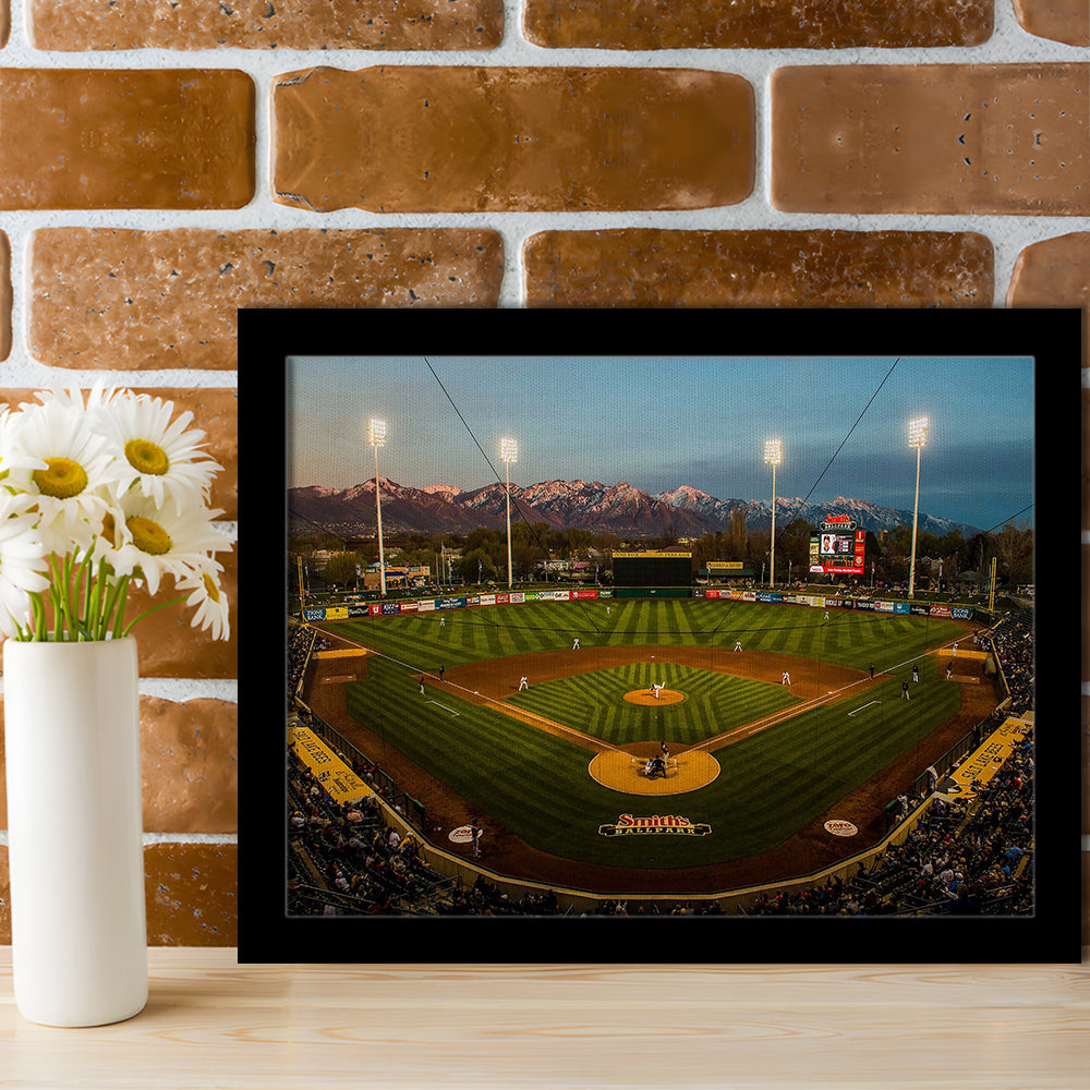 Smith's Ball Park in Salt Lake, Stadium Canvas, Sport Art, Gift for him, Framed Art Print Wall Decor, Picture Framed