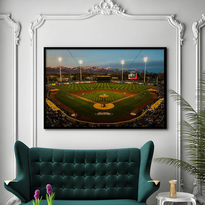 Smith's Ball Park in Salt Lake, Stadium Canvas, Sport Art, Gift for him, Framed Art Print Wall Decor, Picture Framed