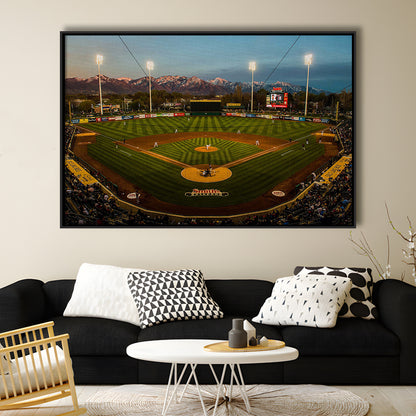 Smith's Ball Park in Salt Lake, Stadium Canvas, Sport Art, Framed Canvas Print Wall Art, Floating Frame