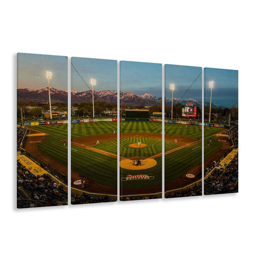 Smith's Ball Park in Salt Lake, Stadium Canvas, Sport Art, 5 Panel B, Extra Large Canvas, Canvas Print Wall Art