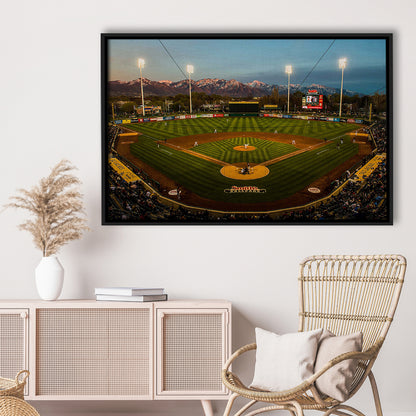 Smith's Ball Park in Salt Lake, Stadium Canvas, Sport Art, Framed Canvas Print Wall Art, Floating Frame