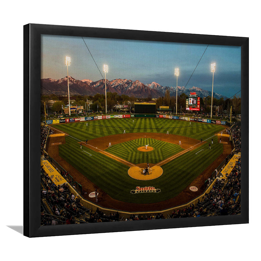 Smith's Ball Park in Salt Lake, Stadium Canvas, Sport Art, Gift for him, Framed Art Print Wall Decor, Picture Framed