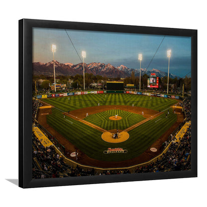 Smith's Ball Park in Salt Lake, Stadium Canvas, Sport Art, Gift for him, Framed Art Print Wall Decor, Picture Framed