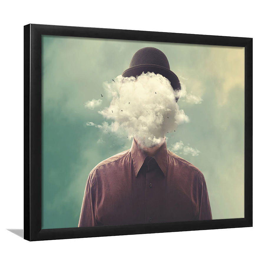 Smoke Face Abstract Art Hanging Decor Panels Set, Framed Art Print, Picture Framed