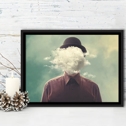 Smoke Face Abstract Art Hanging Decor Panels Set, Framed Cavas Print, Floating Frame
