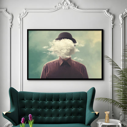 Smoke Face Abstract Art Hanging Decor Panels Set, Framed Art Print, Picture Framed