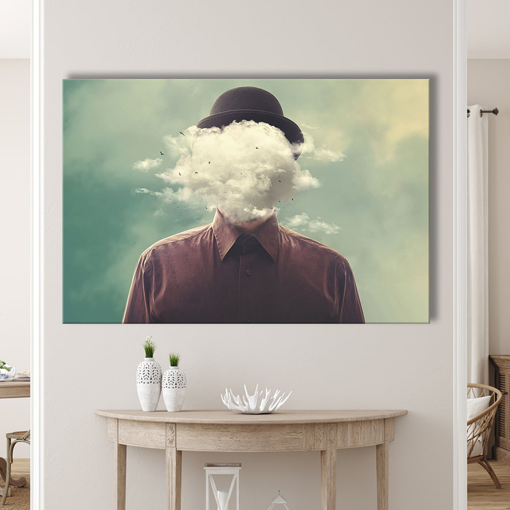Smoke Face Abstract Art Hanging Decor Panels Set, Cavas Print Wall Art Hom Decor