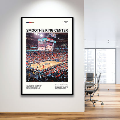 Smoothie King Center Print, New Orleans Pelicans Stadium Art, Gifts for him, Sport Art, Framed Art Print Wall Decor