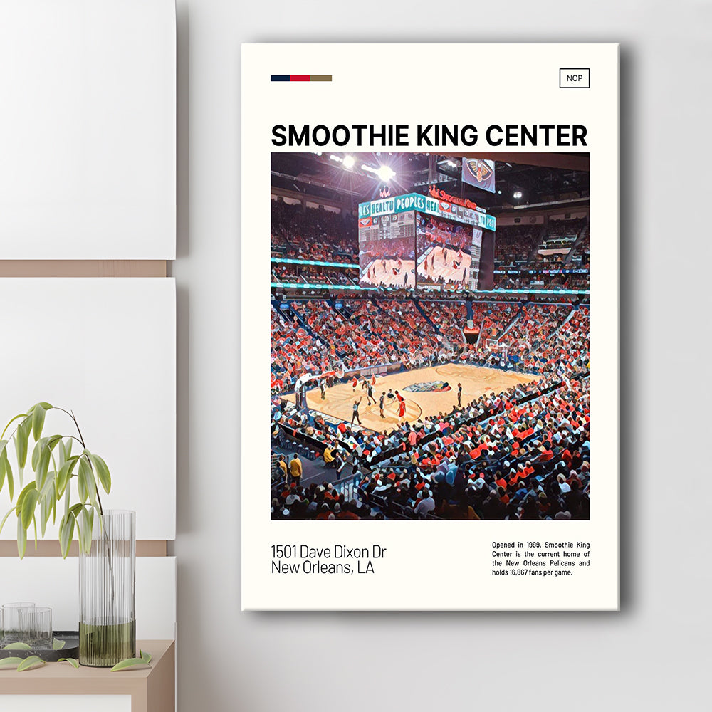 Smoothie King Center Print, New Orleans Pelicans Stadium Canvas Art, Fan Gifts, Sport Art, Canvas Print Wall Art
