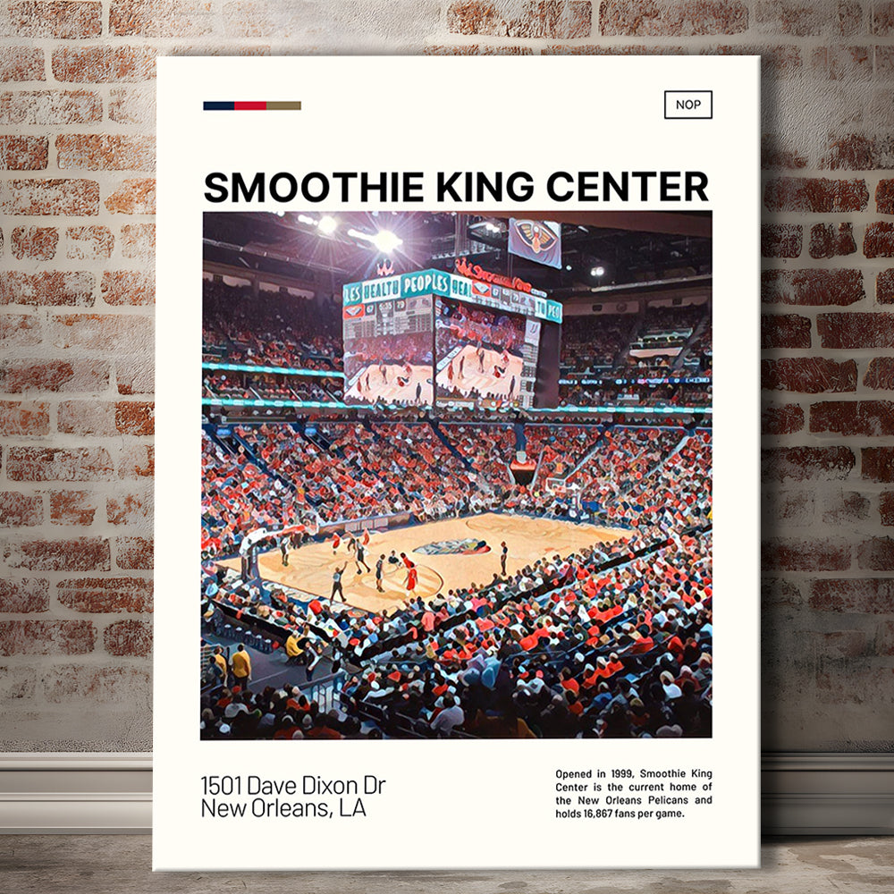 Smoothie King Center Print, New Orleans Pelicans Stadium Canvas Art, Fan Gifts, Sport Art, Canvas Print Wall Art