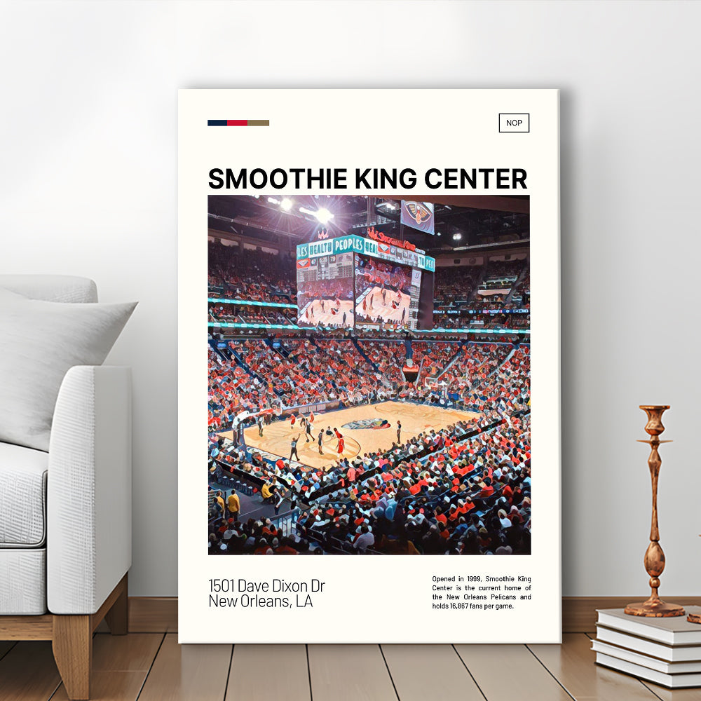Smoothie King Center Print, New Orleans Pelicans Stadium Canvas Art, Fan Gifts, Sport Art, Canvas Print Wall Art