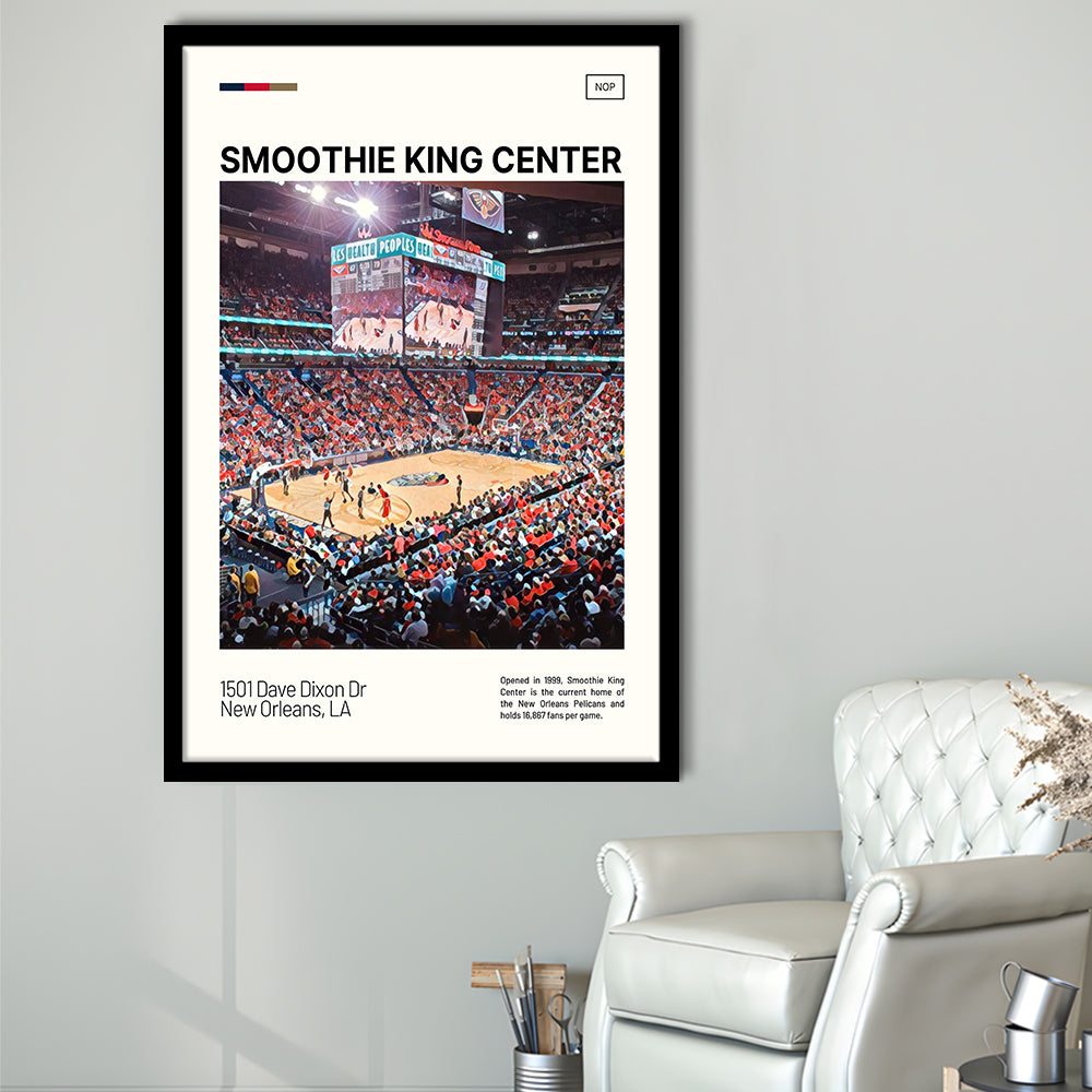 Smoothie King Center Print, New Orleans Pelicans Stadium Art, Gifts for him, Sport Art, Framed Art Print Wall Decor