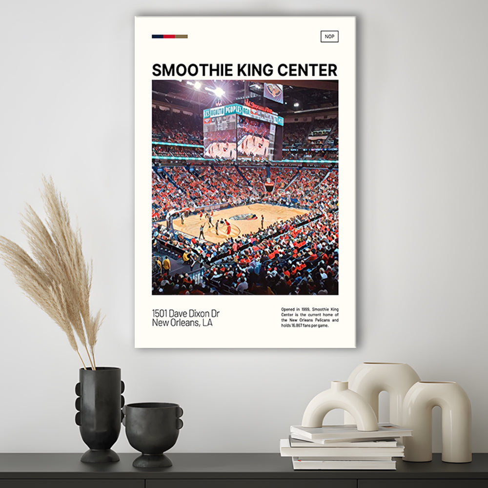 Smoothie King Center Print, New Orleans Pelicans Stadium Canvas Art, Fan Gifts, Sport Art, Canvas Print Wall Art