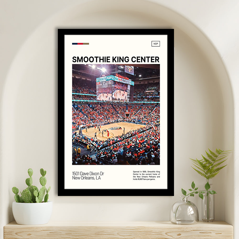 Smoothie King Center Print, New Orleans Pelicans Stadium Art, Gifts for him, Sport Art, Framed Art Print Wall Decor