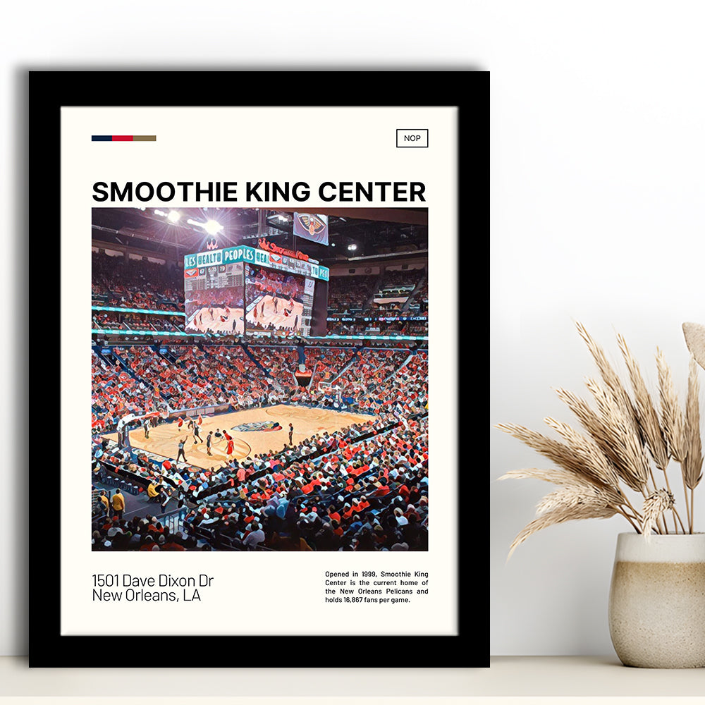 Smoothie King Center Print, New Orleans Pelicans Stadium Art, Gifts for him, Sport Art, Framed Art Print Wall Decor