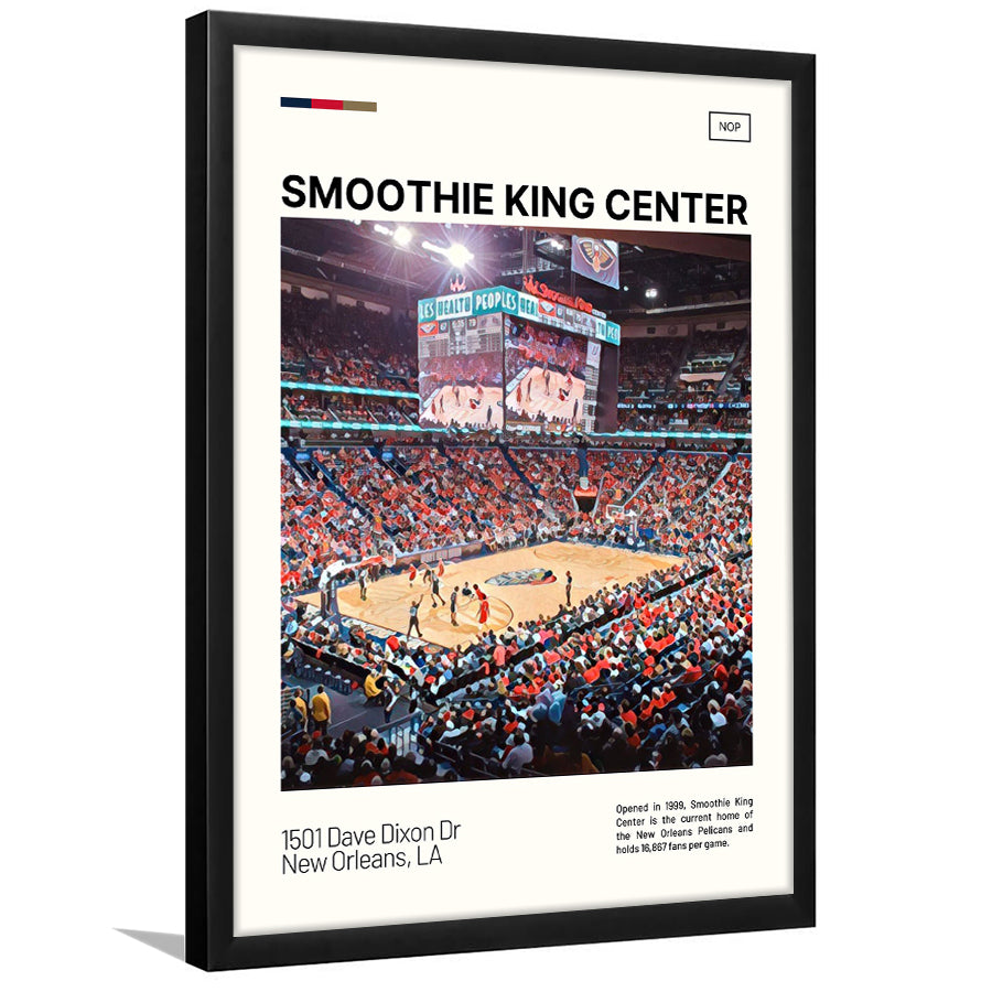Smoothie King Center Print, New Orleans Pelicans Stadium Art, Gifts for him, Sport Art, Framed Art Print Wall Decor